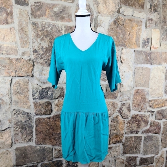 Nwt Eileen Fisher XS Crepe Drop Waist Dress - Picture 2 of 8